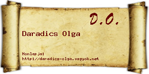 Daradics Olga névjegykártya